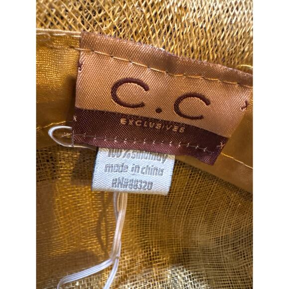 CC exclusives Big straw wide brimmed hat animal print Big bow and feather - Picture 13 of 16